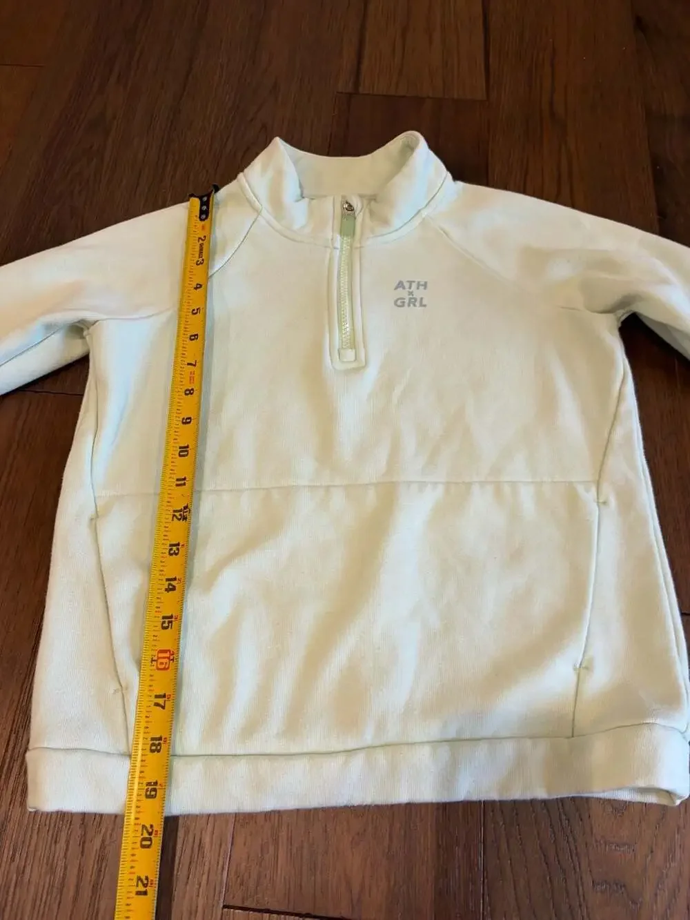 Athleta Girl 1/2 Zip Pullover Size L/12 Mint Green Fleece